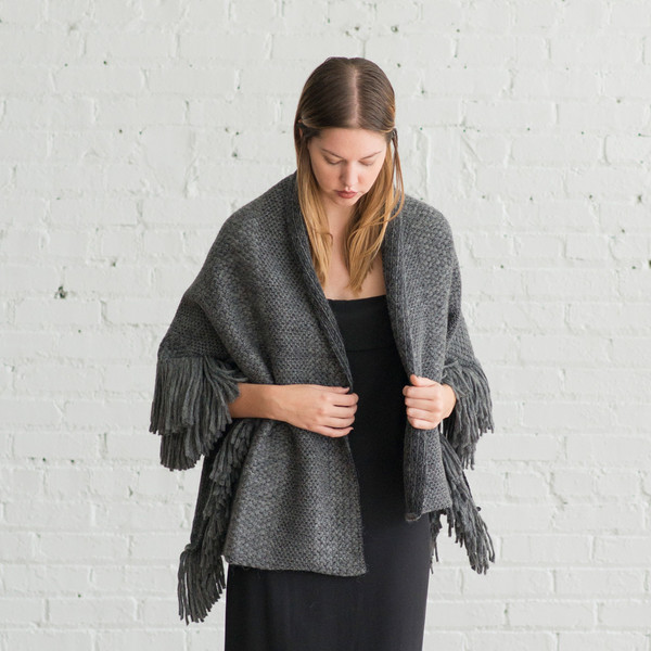 Rachel Comey Fringe Wrap Charcoal Rachel Comey Fringe Wrap Charcoal