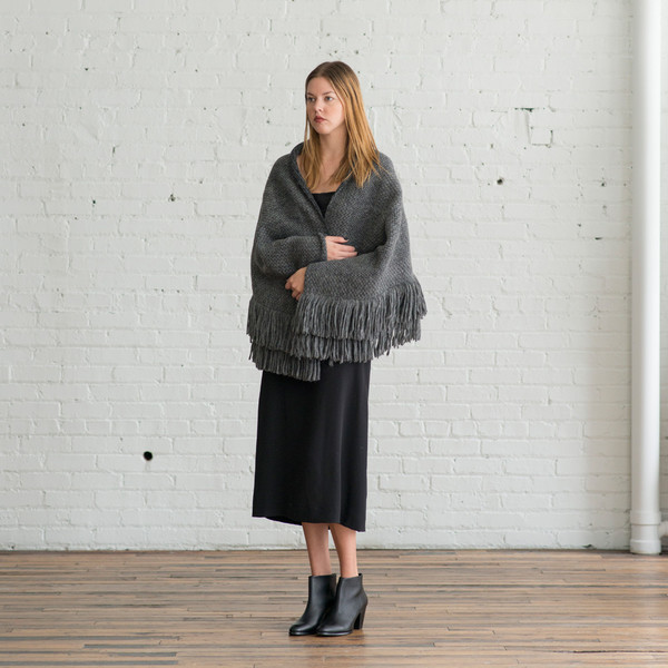 Rachel Comey Fringe Wrap Charcoal Rachel Comey Fringe Wrap Charcoal