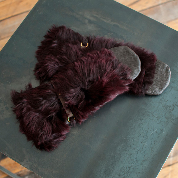 Rachel Comey Fur Mittens Wine Rachel Comey Fur Mittens Wine