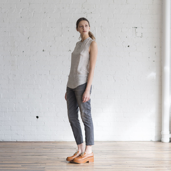 Raquel Allegra Silk and Jersey Rainwash Muscle Tee Raquel Allegra Silk and Jersey Rainwash Muscle Tee