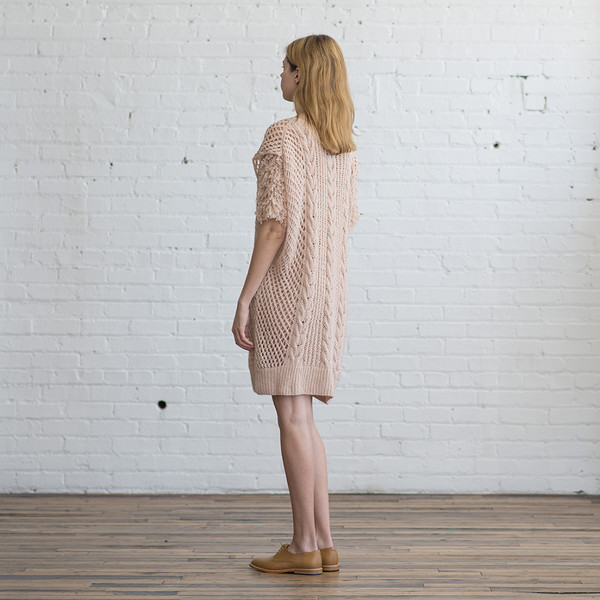 Ryan Roche Cable Knit Dress with Slip Ryan Roche Cable Knit Dress with Slip