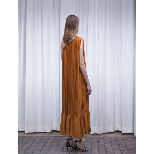 Tome Satin Pleated One Shoulder Dress - SOLD OUT Tome Satin Pleated One Shoulder Dress - SOLD OUT