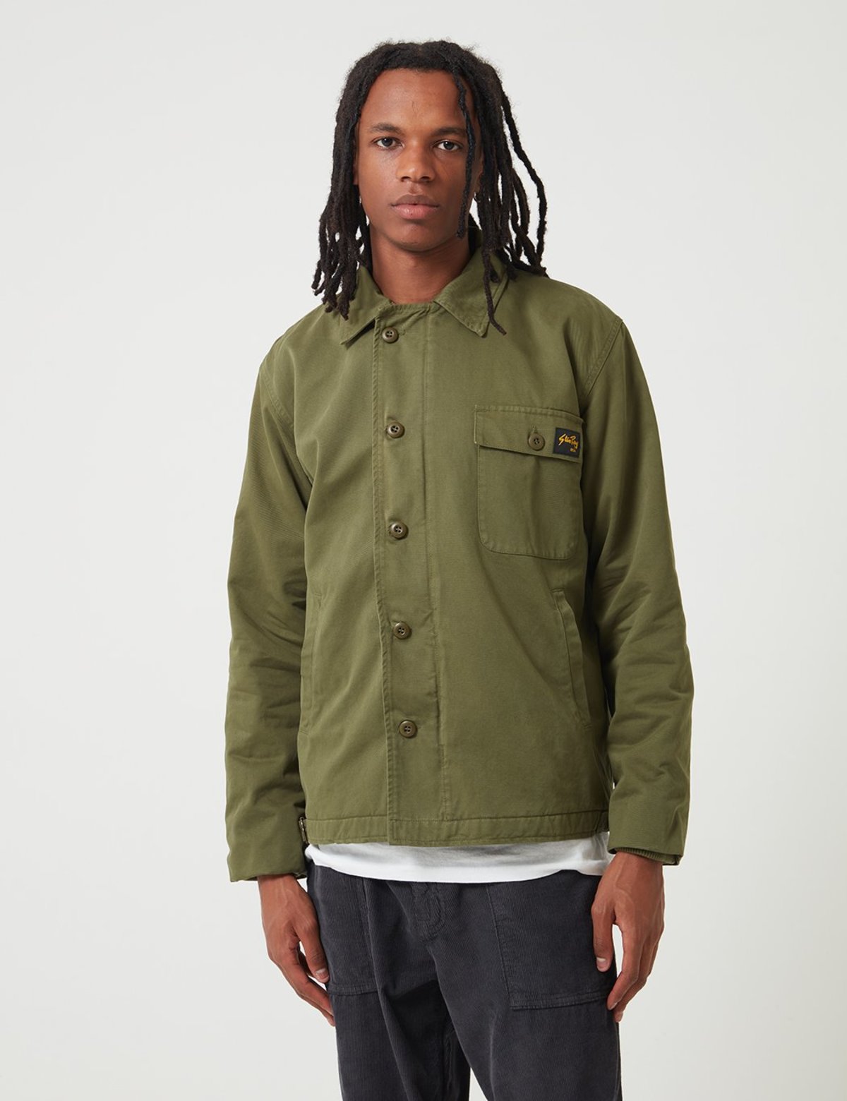 olive green twill jacket