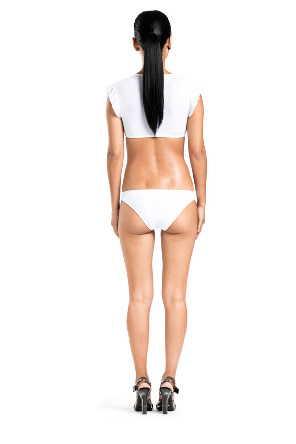 BETH RICHARDS Sophia Top - White V FRONT TOP WITH RUFFLE DETAIL ON SHOULDER BETH RICHARDS Sophia Top - White V FRONT TOP WITH RUFFLE DETAIL ON SHOULDER