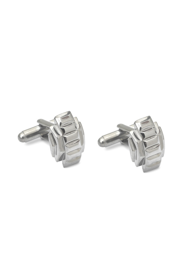 Men's Slight Jewelry Deco Cufflinks in White Platinum Plated Brass Men's Slight Jewelry Deco Cufflinks in White Platinum Plated Brass
