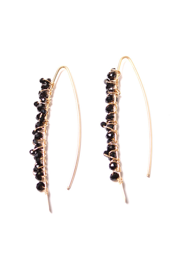 Black Onyx & Spinel Gold Paperclip Earrings Black Onyx & Spinel Gold Paperclip Earrings