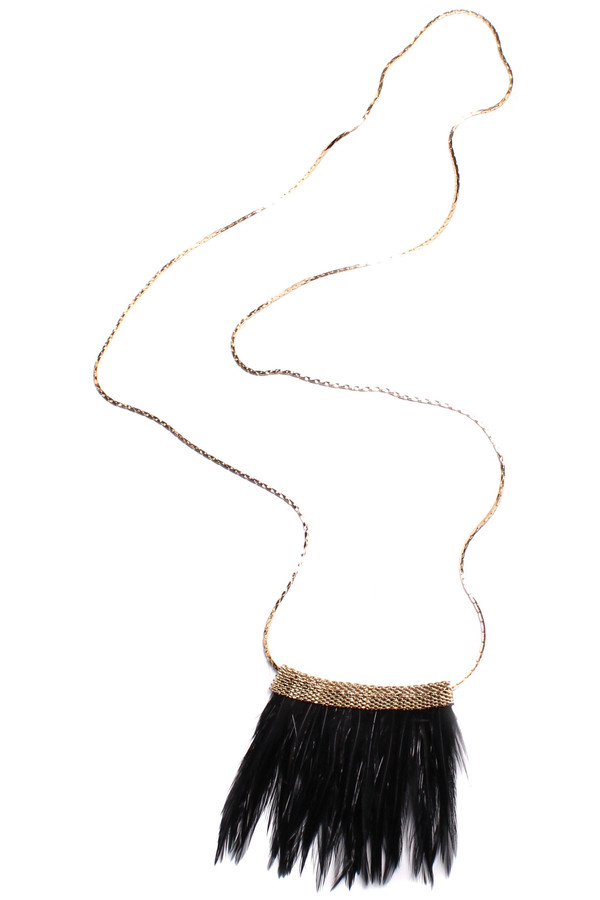 Serefina Mesh Feather Long Necklace Serefina Mesh Feather Long Necklace