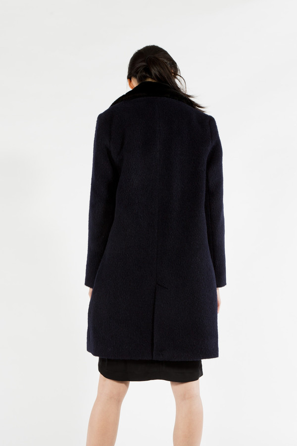 Maison Kitsune Furry Wool Classic Coat Maison Kitsune Furry Wool Classic Coat