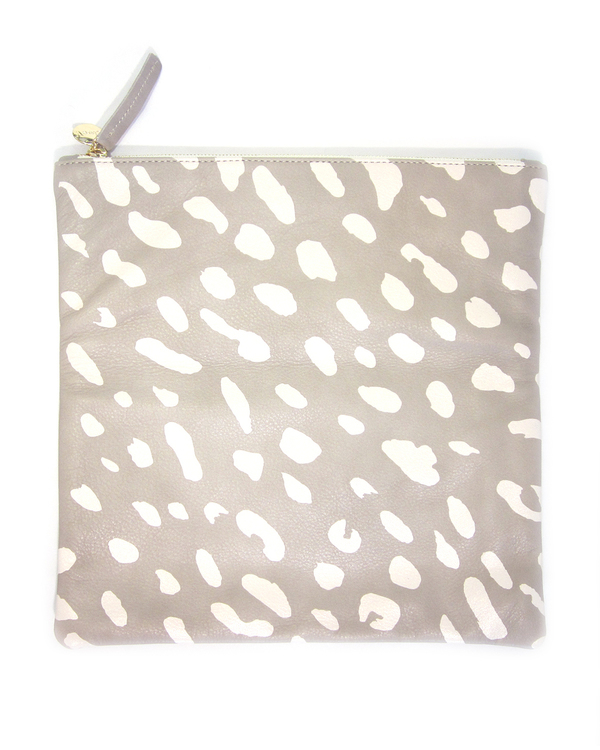 Clare V. Foldover Clutch in Grey and Cream Jaguar Clare V. Foldover Clutch in Grey and Cream Jaguar