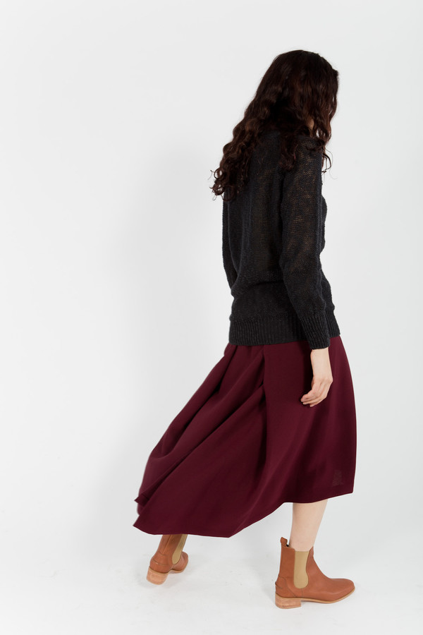 KAAREM Pleated Midi Skirt KAAREM Pleated Midi Skirt