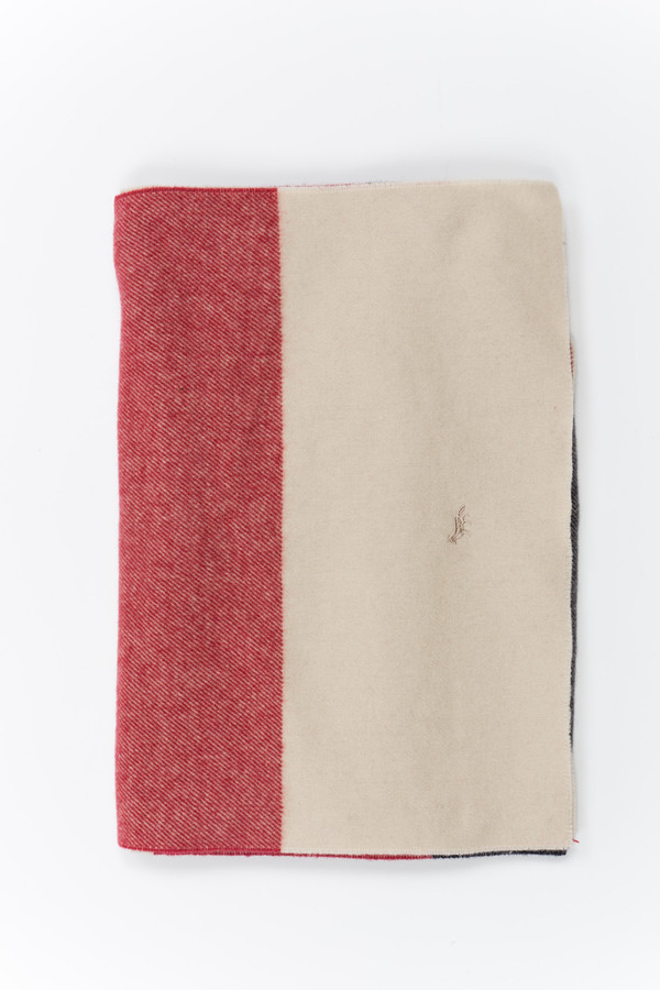 Maison Kitsune Scarf Navy/Red/Cream Maison Kitsune Scarf Navy/Red/Cream