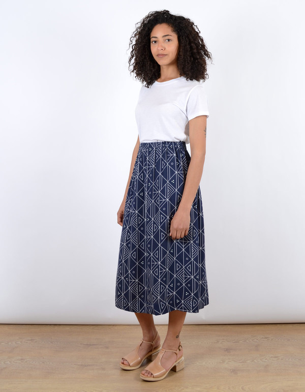Ali Golden Midi Skirt Navy Print Ali Golden Midi Skirt Navy Print