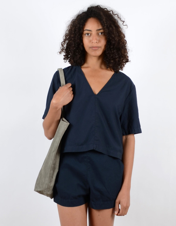 Ali Golden V-Neck Top Navy Ali Golden V-Neck Top Navy