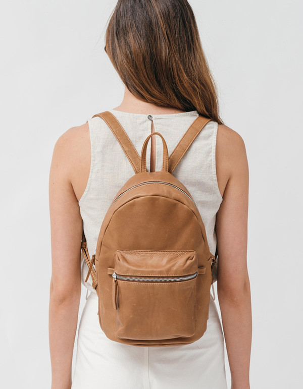 Baggu Leather Backpack Saddle Baggu Leather Backpack Saddle