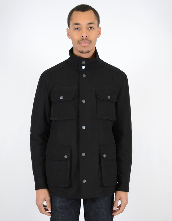 Ben Sherman Melton Field Jacket Jet Black Ben Sherman Melton Field Jacket Jet Black