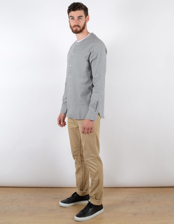Filippa K Baseball Denim Shirt Light Grey Denim Filippa K Baseball Denim Shirt Light Grey Denim