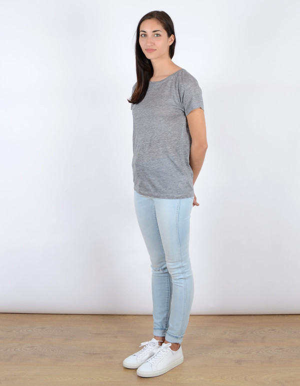 Filippa K Linen Tee Light Grey Melange Filippa K Linen Tee Light Grey Melange
