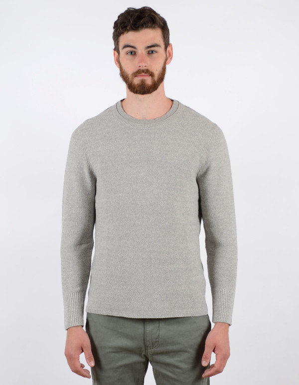 Filippa K Men's Pique Knit Sweater Light Grey Melange Filippa K Men's Pique Knit Sweater Light Grey Melange