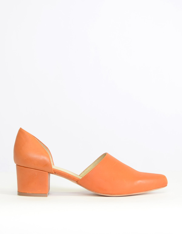 Intentionally Blank Perf D’Orsay Heel Orange Intentionally Blank Perf D’Orsay Heel Orange