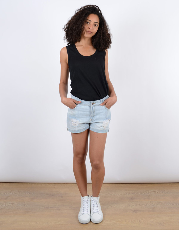 Just Female Bold Destroyed Shorts Light Blue Just Female Bold Destroyed Shorts Light Blue