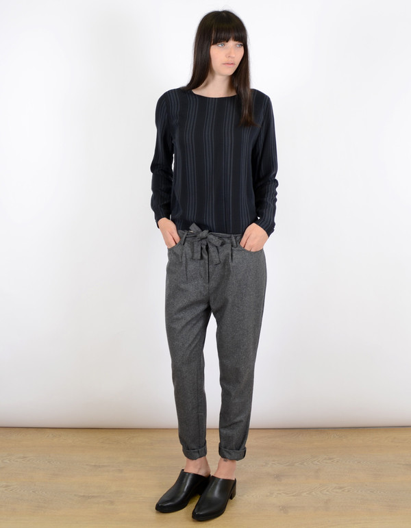 Just Female Liberty Wool Trousers Grey Melange Just Female Liberty Wool Trousers Grey Melange