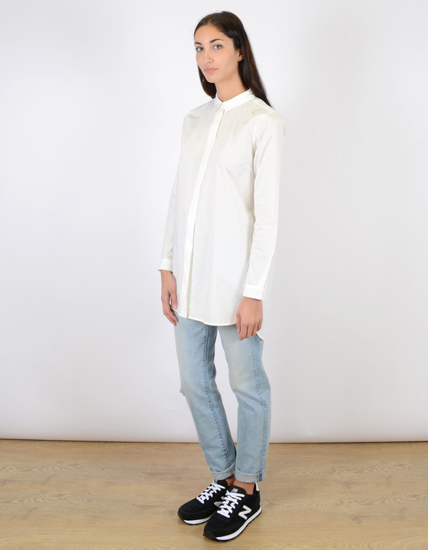 Just Female Pocca Long Shirt White Just Female Pocca Long Shirt White