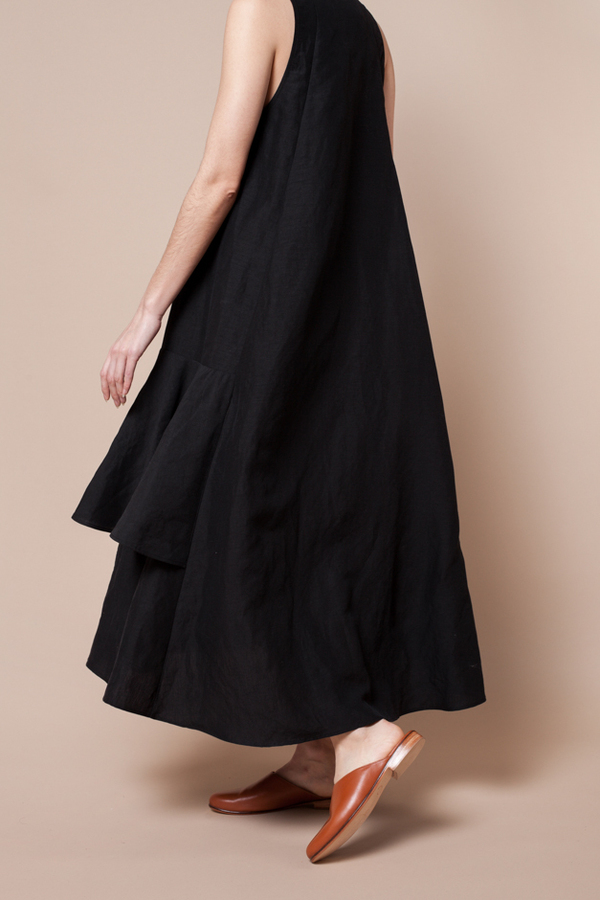 Creatures Of Comfort Lilith Dress - silk linen black Creatures Of Comfort Lilith Dress - silk linen black
