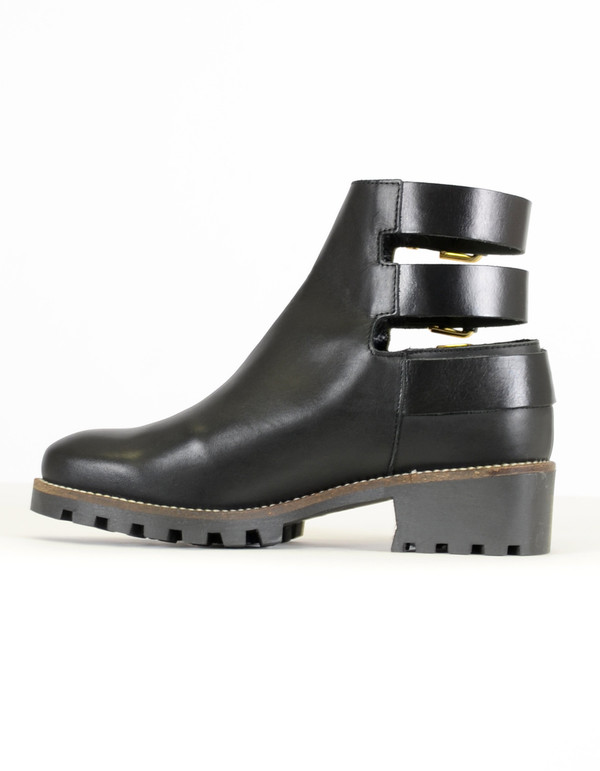 Miista Cecilia Back Strap Ankle Boot Black Miista Cecilia Back Strap Ankle Boot Black