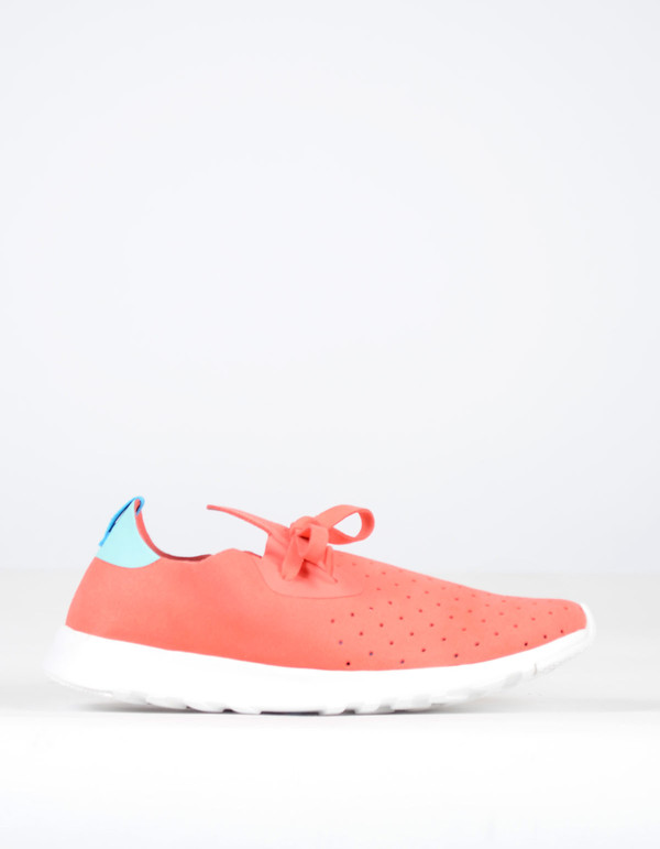 Native Shoes Native Apollo Moc Snapper Red with Cabo Blue and Shell White Native Shoes Native Apollo Moc Snapper Red with Cabo Blue and Shell White
