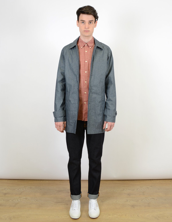 Men's Native Youth Coated Chambray Summer Mac Jacket Navy Men's Native Youth Coated Chambray Summer Mac Jacket Navy