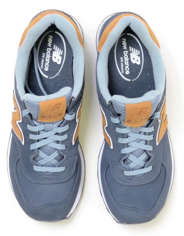 Men's New Balance 574 Sneaker Blue Gold Men's New Balance 574 Sneaker Blue Gold