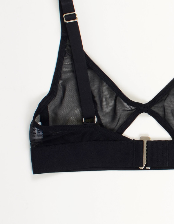 Nude Label Cut Out Bra Sheer Black Nude Label Cut Out Bra Sheer Black