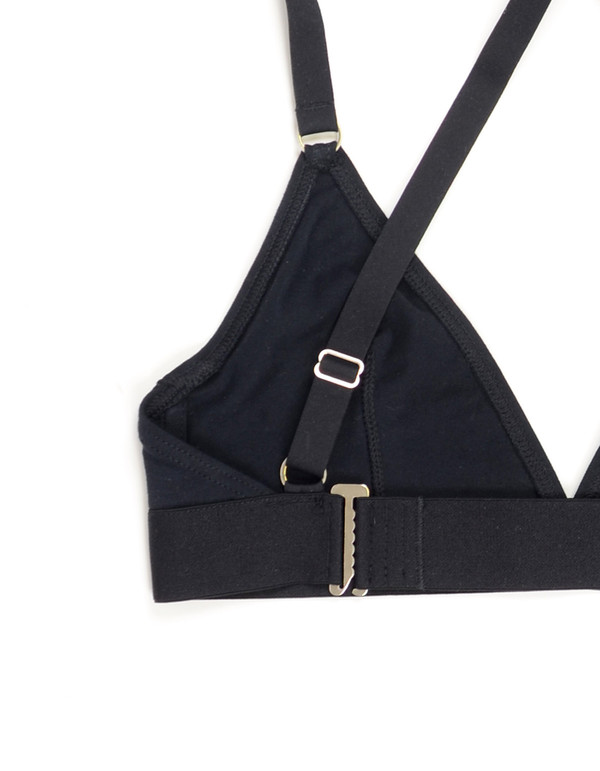 Nude Label Triangle Cross-Back Bra Black Nude Label Triangle Cross-Back Bra Black
