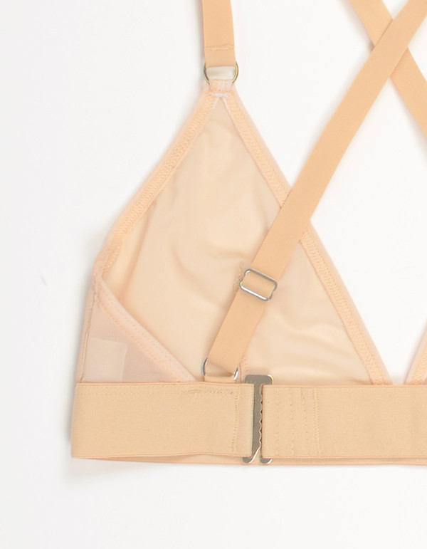 Nude Label Triangle Cross-Back Bra Sheer Nude Nude Label Triangle Cross-Back Bra Sheer Nude