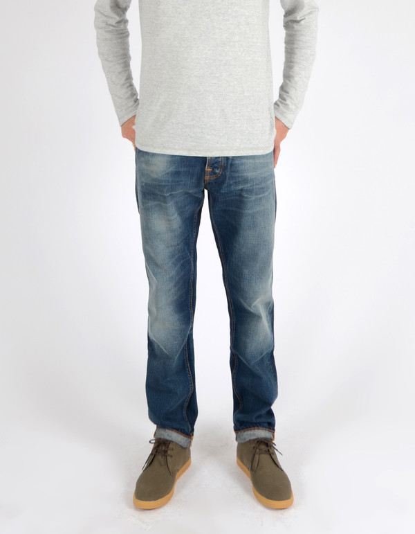 Men's Nudie Steady Eddie Organic Smokey Indigo Men's Nudie Steady Eddie Organic Smokey Indigo