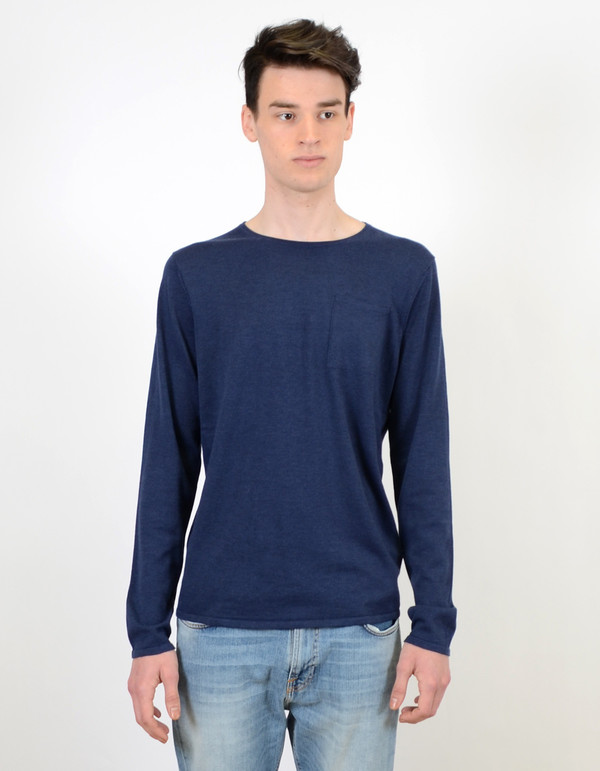 Men's Selected Homme Token Crew Neck Navy Men's Selected Homme Token Crew Neck Navy