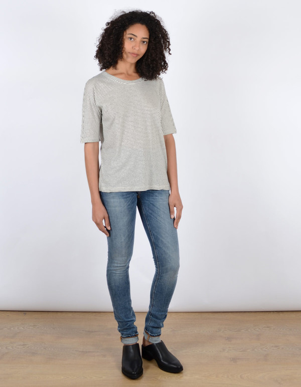 Storm & Marie Ritz Tee White Sand Black Stripe Storm & Marie Ritz Tee White Sand Black Stripe