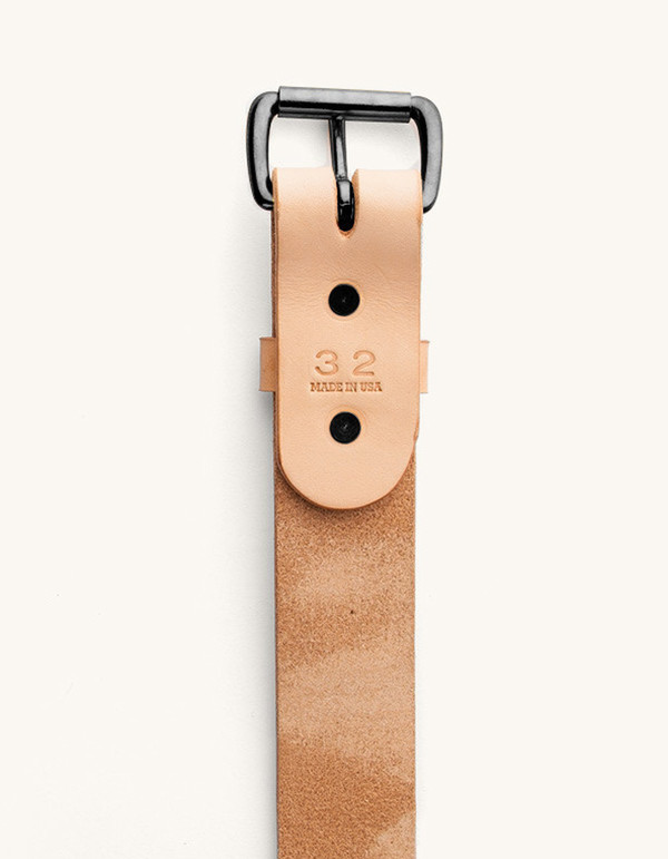 Men's Tanner Goods Standard Belt Natural Debossed Black Men's Tanner Goods Standard Belt Natural Debossed Black