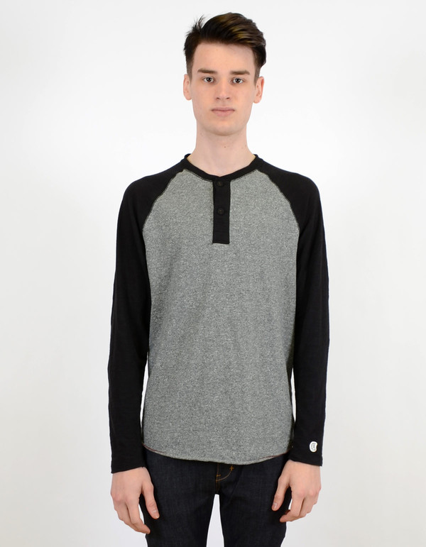 Men's Todd Snyder x Champion Colorblock Henley Salt And Pepper Men's Todd Snyder x Champion Colorblock Henley Salt And Pepper