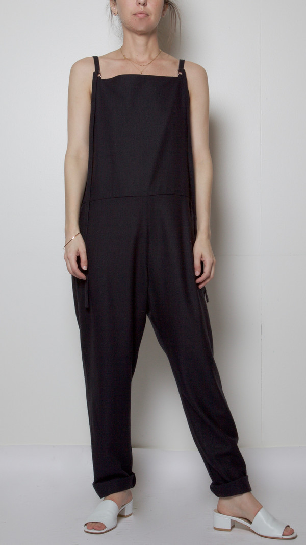 Baserange Long Strap Overalls in Black Baserange Long Strap Overalls in Black