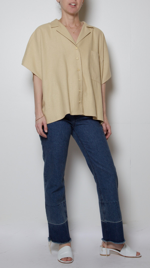 Baserange Sevinc Sleeveless Shirt in Sand Baserange Sevinc Sleeveless Shirt in Sand