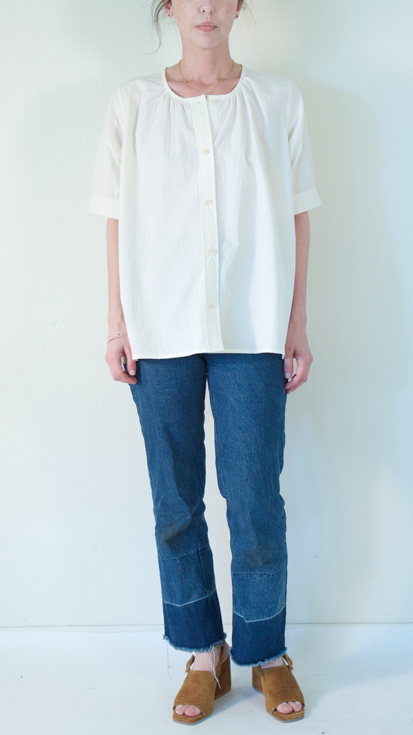 Caron Callahan Lizzy Shirt in Cream Broadcloth Caron Callahan Lizzy Shirt in Cream Broadcloth