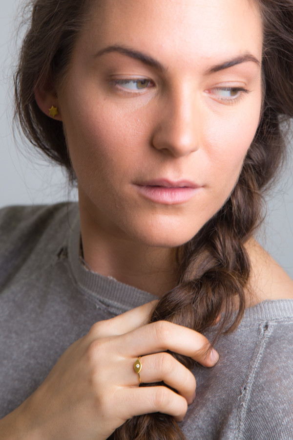 Katrine Kristensen - "Eye" 24K Gold Ring With Diamond Eye Katrine Kristensen - "Eye" 24K Gold Ring With Diamond Eye