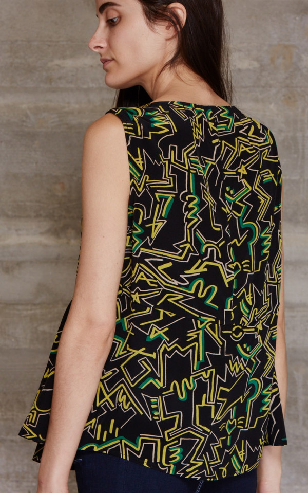 Rachel Comey Sleeveless Longfellow Blouse in Punk Print Rachel Comey Sleeveless Longfellow Blouse in Punk Print