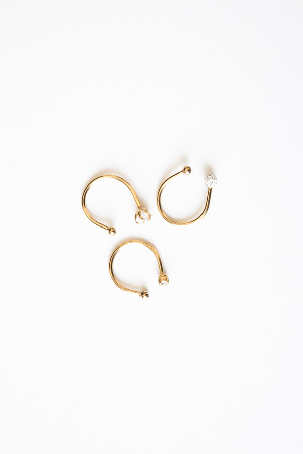 Jorge Morales Set of 3 Brass Gold Plated Rings Jorge Morales Set of 3 Brass Gold Plated Rings