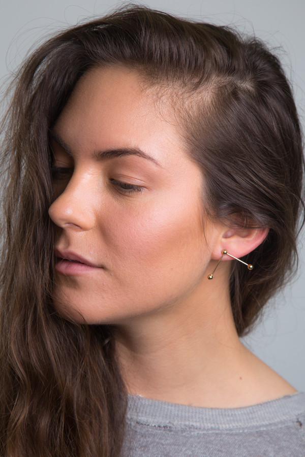 Katrine Kristensen - Gold Double Sunray Earring Single Katrine Kristensen - Gold Double Sunray Earring Single