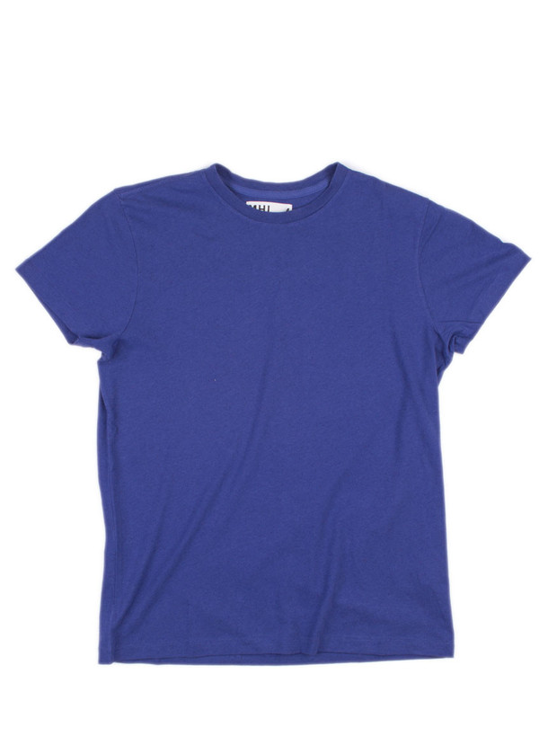Men's MHL Margaret Howell Basic T-Shirt Cotton/Linen Jersey Indigo Men's MHL Margaret Howell Basic T-Shirt Cotton/Linen Jersey Indigo