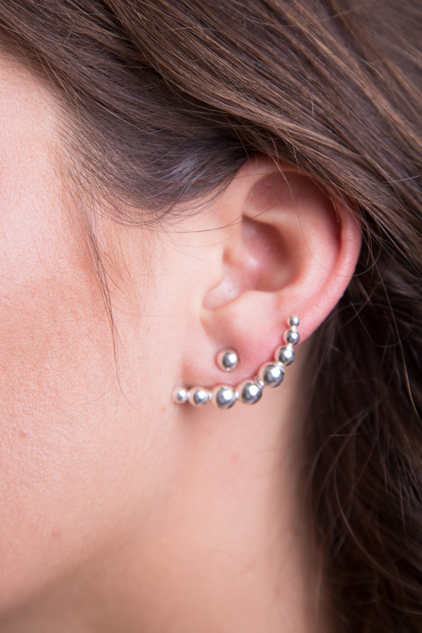 Katrine Kristensen - Large Bullet Silver Earring Single Katrine Kristensen - Large Bullet Silver Earring Single