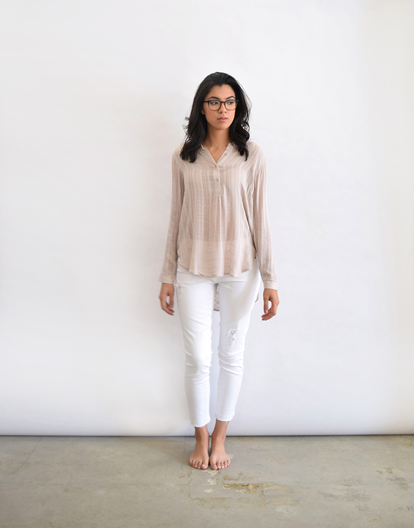 Lush Sheer Taupe Blouse Lush Sheer Taupe Blouse