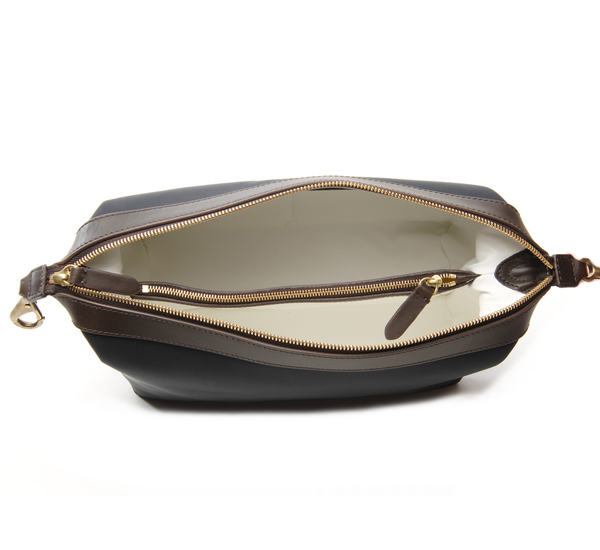 Navy and Dark Brown MS Wash Bag by Mismo Navy and Dark Brown MS Wash Bag by Mismo